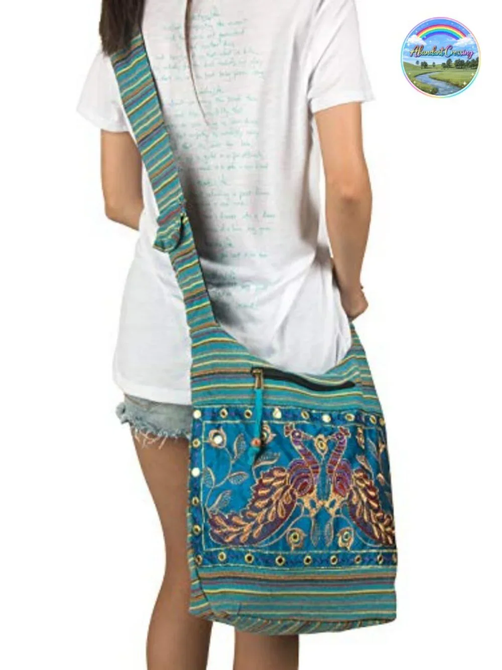 Handmade Cotton Jacquard Hobo Shoulder Bag Boho Floral Quilted Crossbody Tote